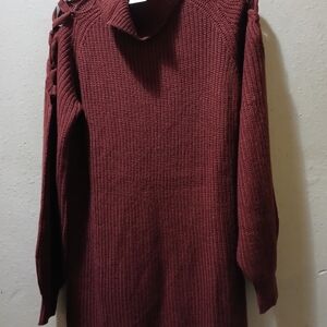 Fashion to Figure Burgundy Cowl Neck Sweater